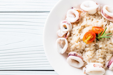 squids or octopus risotto