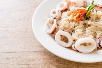 squids or octopus risotto