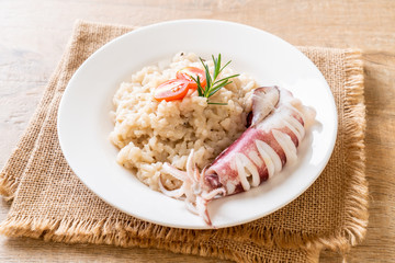 squids or octopus risotto