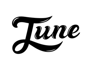 Hello June. Hand drawn lettering. Vector illustration