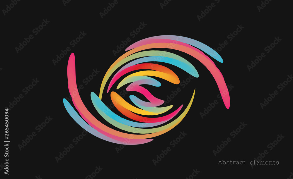 Poster color gradient abstract element on dark background