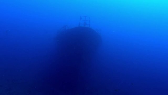 Boga wreck. Underwater world, underwater videos. Tulamben, Bali, Indonesia.