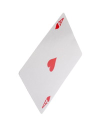 Ace of hearts, playing card, isolated on white background with clipping path, series