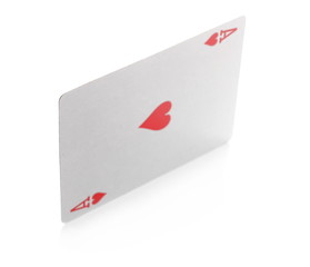 Ace of hearts, playing card, isolated on white background with clipping path, series