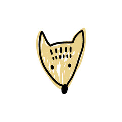 Vector cute fox face doodle scandinavian nursery art