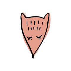 Vector cute fox face doodle scandinavian nursery art