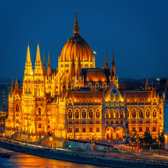 Fototapeta na wymiar City Center of Budapest at night, Hungary, Europe
