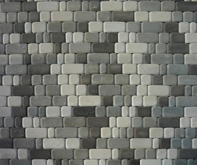 Texture of tumbled cobblestone variegated pavers, illustration