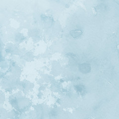 Colorful winter blue ink and watercolor textures on white paper background. Paint leaks and ombre effects. Hand painted abstract image. Deep sea.
