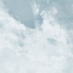 Colorful winter blue ink and watercolor textures on white paper background. Paint leaks and ombre effects. Hand painted abstract image. Deep sea.