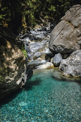 Creek in Samaria Gorge National Park of Greece on Crete island