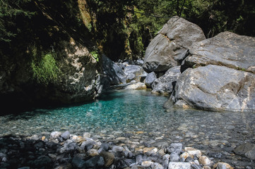 Creek in Samaria Gorge National Park of Greece on Crete island