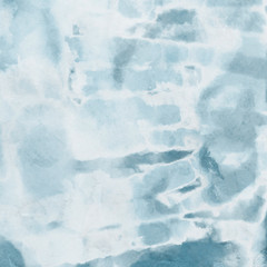 Obraz premium Colorful winter blue ink and watercolor textures on white paper background. Paint leaks and ombre effects. Hand painted abstract image. Deep sea.