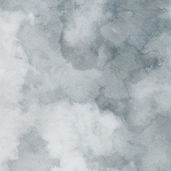 Colorful winter blue ink and watercolor textures on white paper background. Paint leaks and ombre effects. Hand painted abstract image. Deep sea.