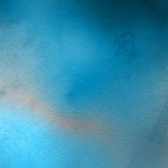 Colorful winter blue ink and watercolor textures on white paper background. Paint leaks and ombre effects. Hand painted abstract image. Deep sea.