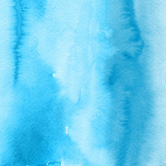 Colorful winter blue ink and watercolor textures on white paper background. Paint leaks and ombre effects. Hand painted abstract image. Deep sea.