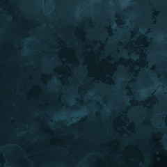 Colorful winter blue ink and watercolor textures on white paper background. Paint leaks and ombre effects. Hand painted abstract image. Deep sea.