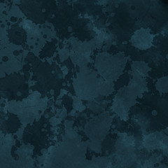 Colorful winter blue ink and watercolor textures on white paper background. Paint leaks and ombre effects. Hand painted abstract image. Deep sea.