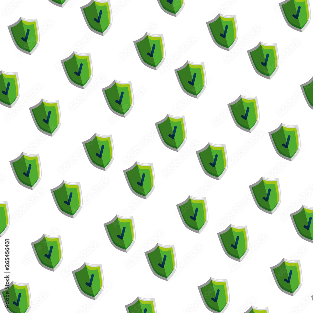 Poster shields with check symbols pattern
