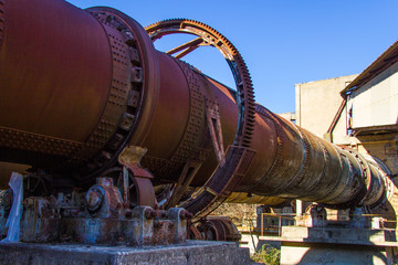 pipes machinery and turbine at a plant