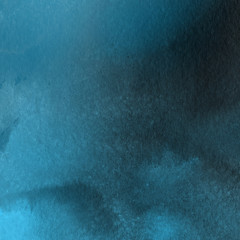 Colorful winter blue ink and watercolor textures on white paper background. Paint leaks and ombre effects. Hand painted abstract image. Deep sea.