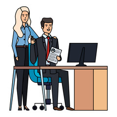 business couple in the workplace