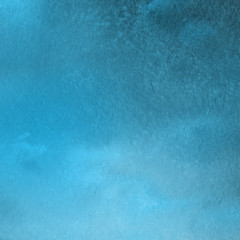 Colorful winter blue ink and watercolor textures on white paper background. Paint leaks and ombre effects. Hand painted abstract image. Deep sea.