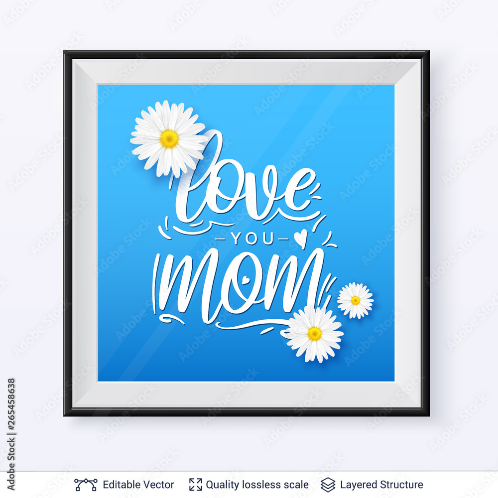 Wall mural mother's day greeting card banner vector template.