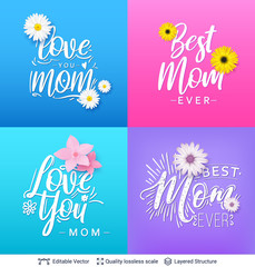 Greeting cards for Mother's Day vector template.