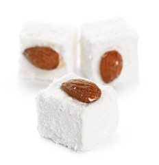 Tasty Turkish delight isolated on white