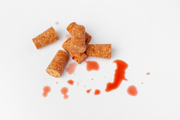Wine corks isolated on white background