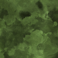 Green ink and watercolor textures on white paper background. Paint leaks and ombre effects. Hand painted abstract image.