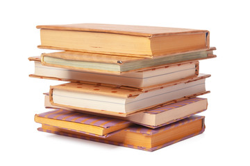 pile of books isolated on white background