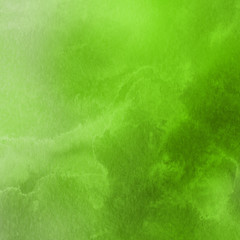 Green ink and watercolor textures on white paper background. Paint leaks and ombre effects. Hand painted abstract image.