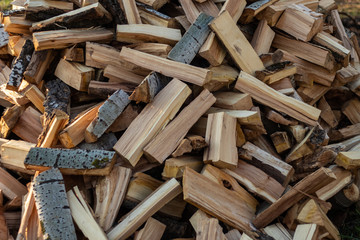 Environmentally friendly fuel wood in the village