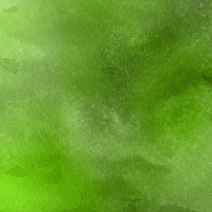 Green ink and watercolor textures on white paper background. Paint leaks and ombre effects. Hand painted abstract image.