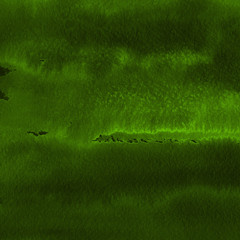 Green ink and watercolor textures on white paper background. Paint leaks and ombre effects. Hand painted abstract image.