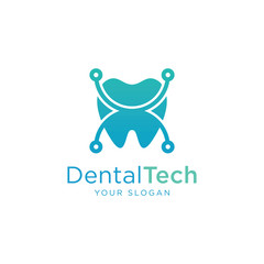 Creative dental tech logo - Vector logo template