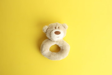 brown teddy bear rattle