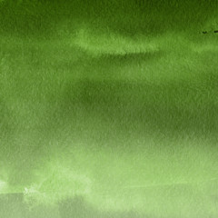 Green ink and watercolor textures on white paper background. Paint leaks and ombre effects. Hand painted abstract image.