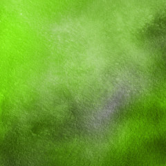 Green ink and watercolor textures on white paper background. Paint leaks and ombre effects. Hand painted abstract image.