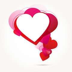 Sprechblase Herzen Rot/Pink/Beige