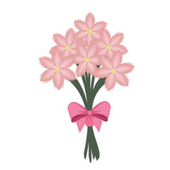 beutiful flowers bouquet with bowtie