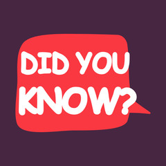 Did you know? Text in speech bubble.