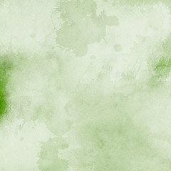 Green ink and watercolor textures on white paper background. Paint leaks and ombre effects. Hand painted abstract image.