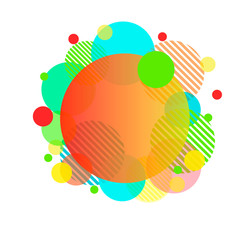  summer banner design for discounts and promotions in the form of a circle with gradients