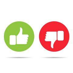 Like dislike thumb up and down isolated icon.
