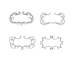 Vector vintage set of border frames engraving with retro ornament in antique rococo style decorative design