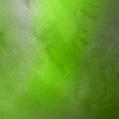 Green ink and watercolor textures on white paper background. Paint leaks and ombre effects. Hand painted abstract image.