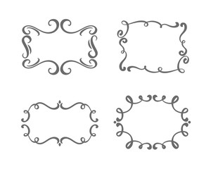 Vector vintage set of border frames engraving with retro ornament in antique rococo style decorative design